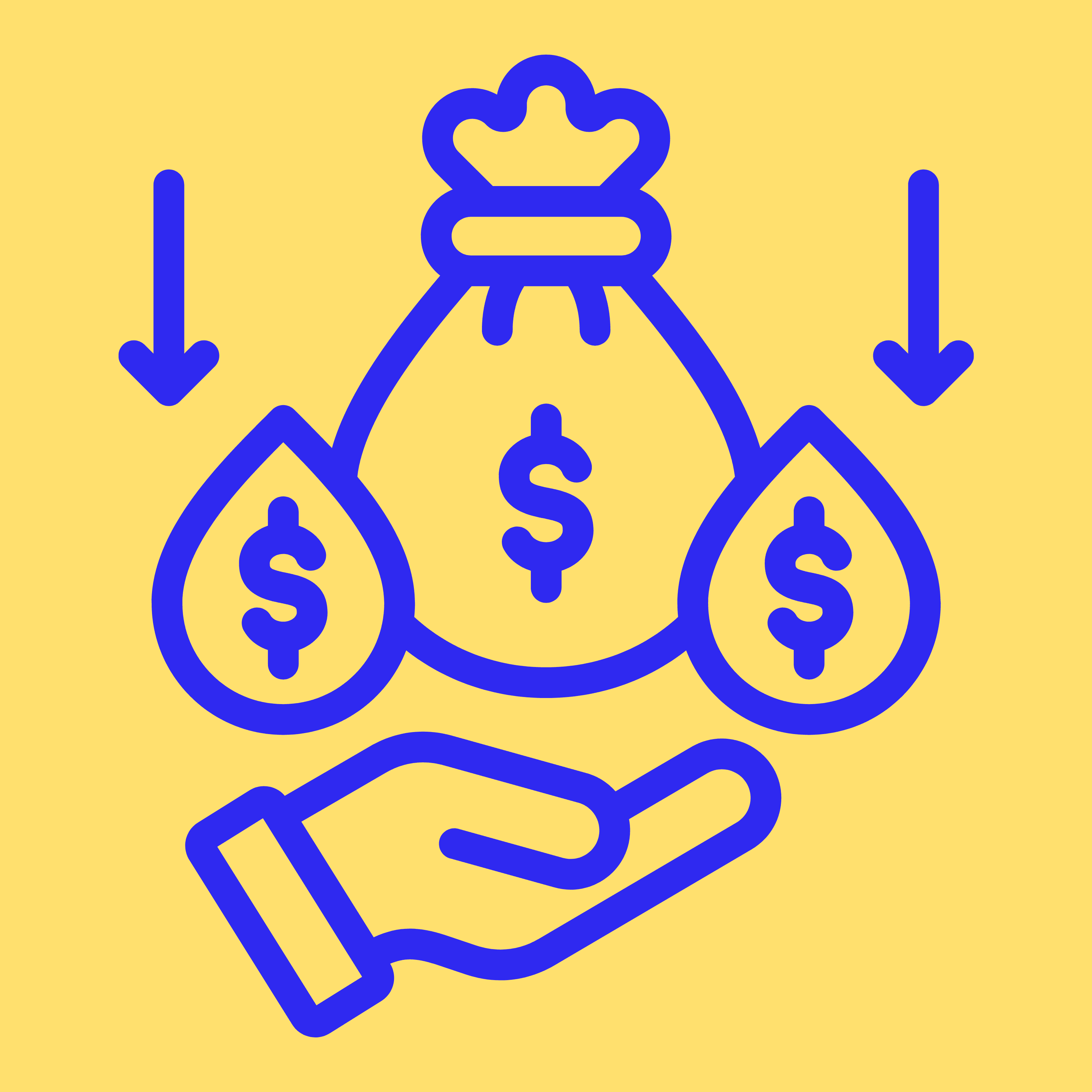 A white piggy bank with drawn muscular arms.