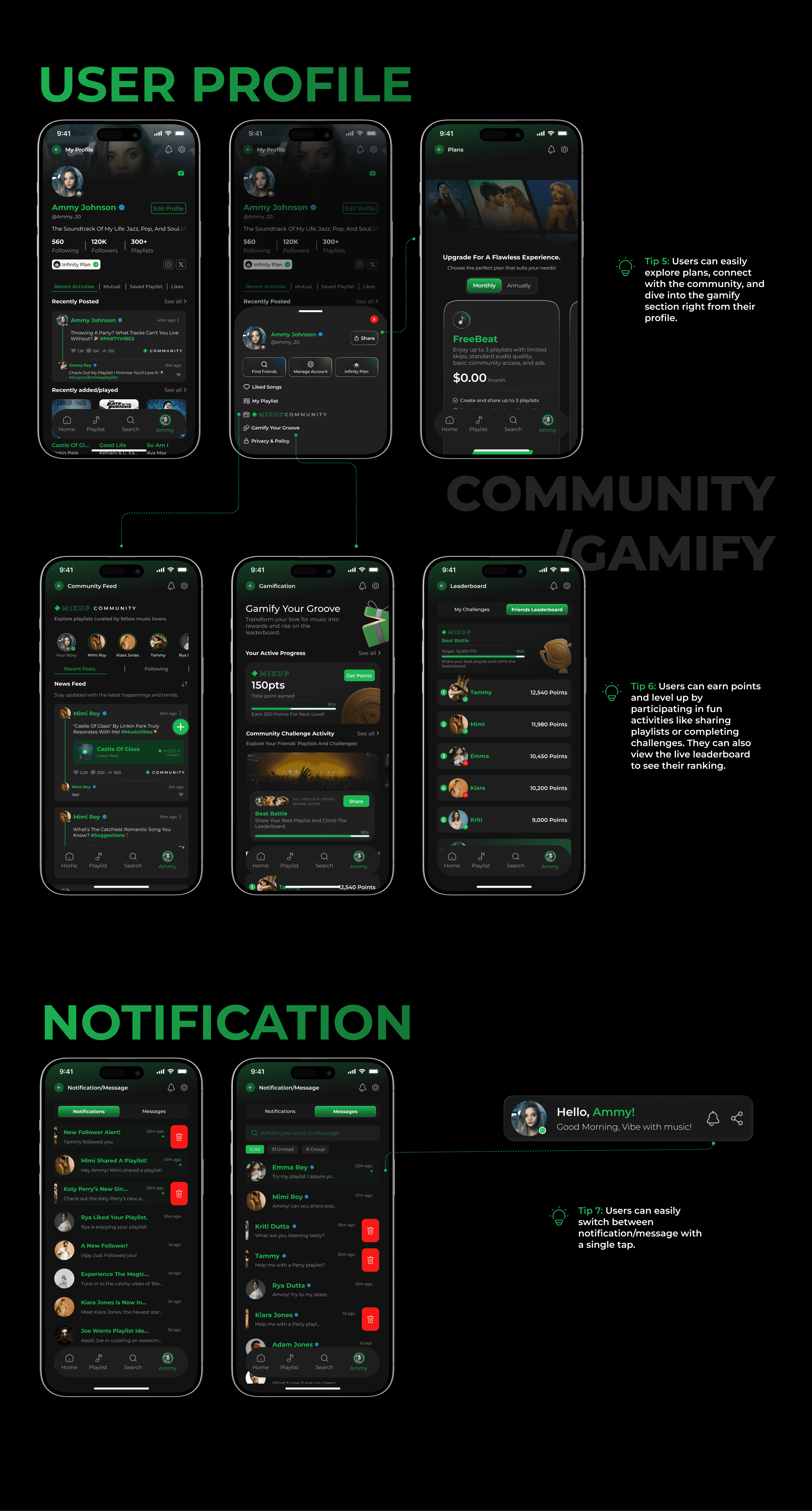 Mixup Music App - Social Media Hub.