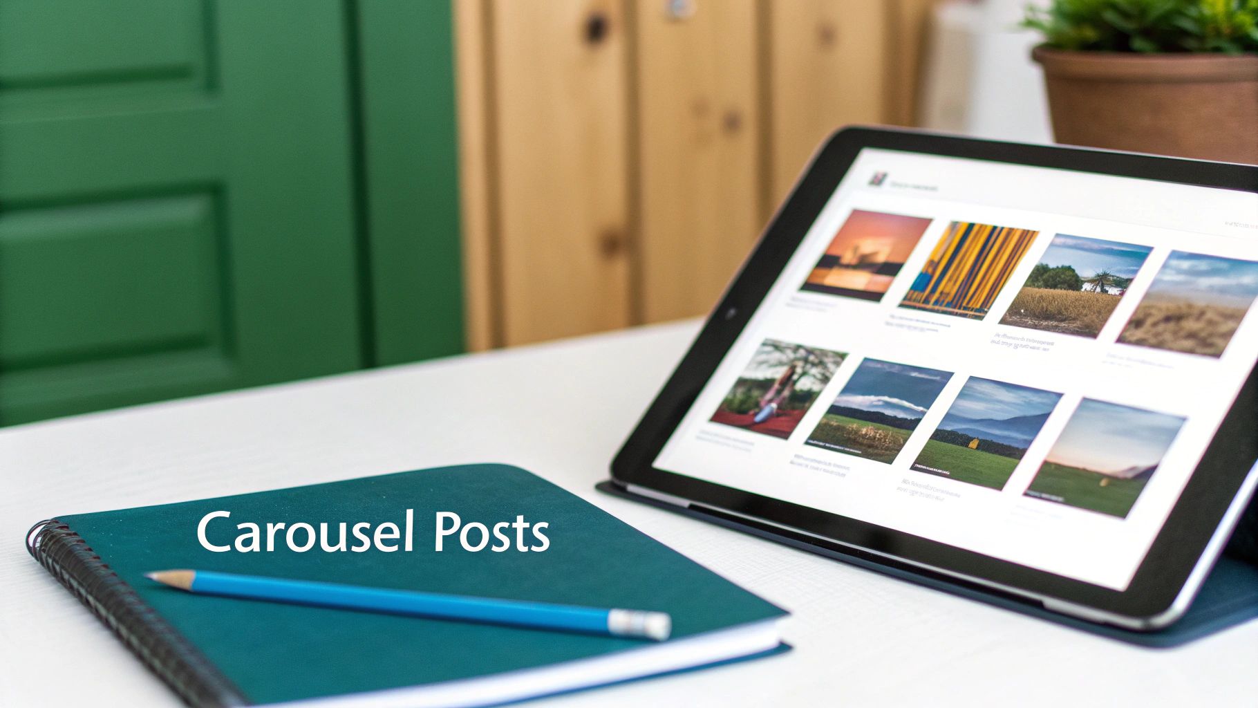 A person using a laptop with design software to resize an image for a LinkedIn post.