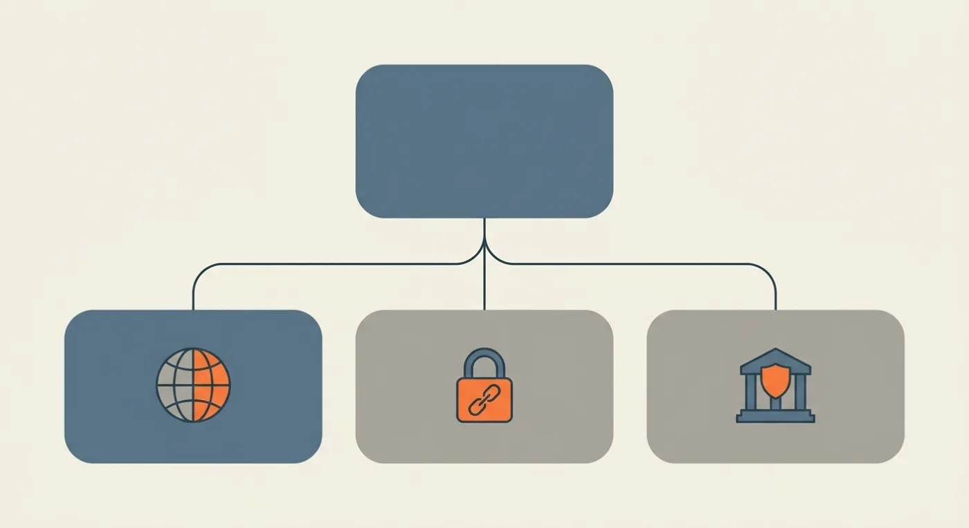 Diagram of three distribution options for a construction company app: public, unlisted, and internal-only