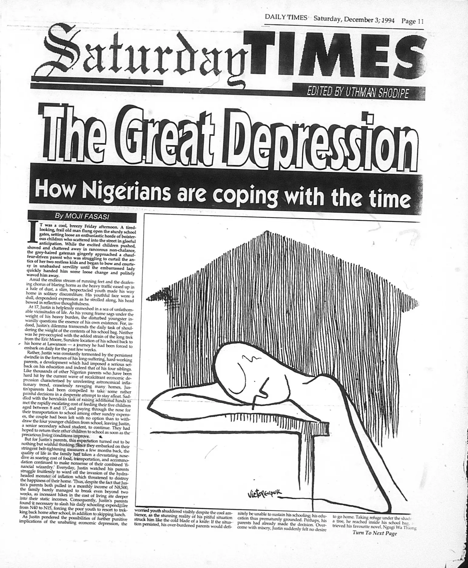 Victor Ekpuk Illustrations Daily Times newspapaer