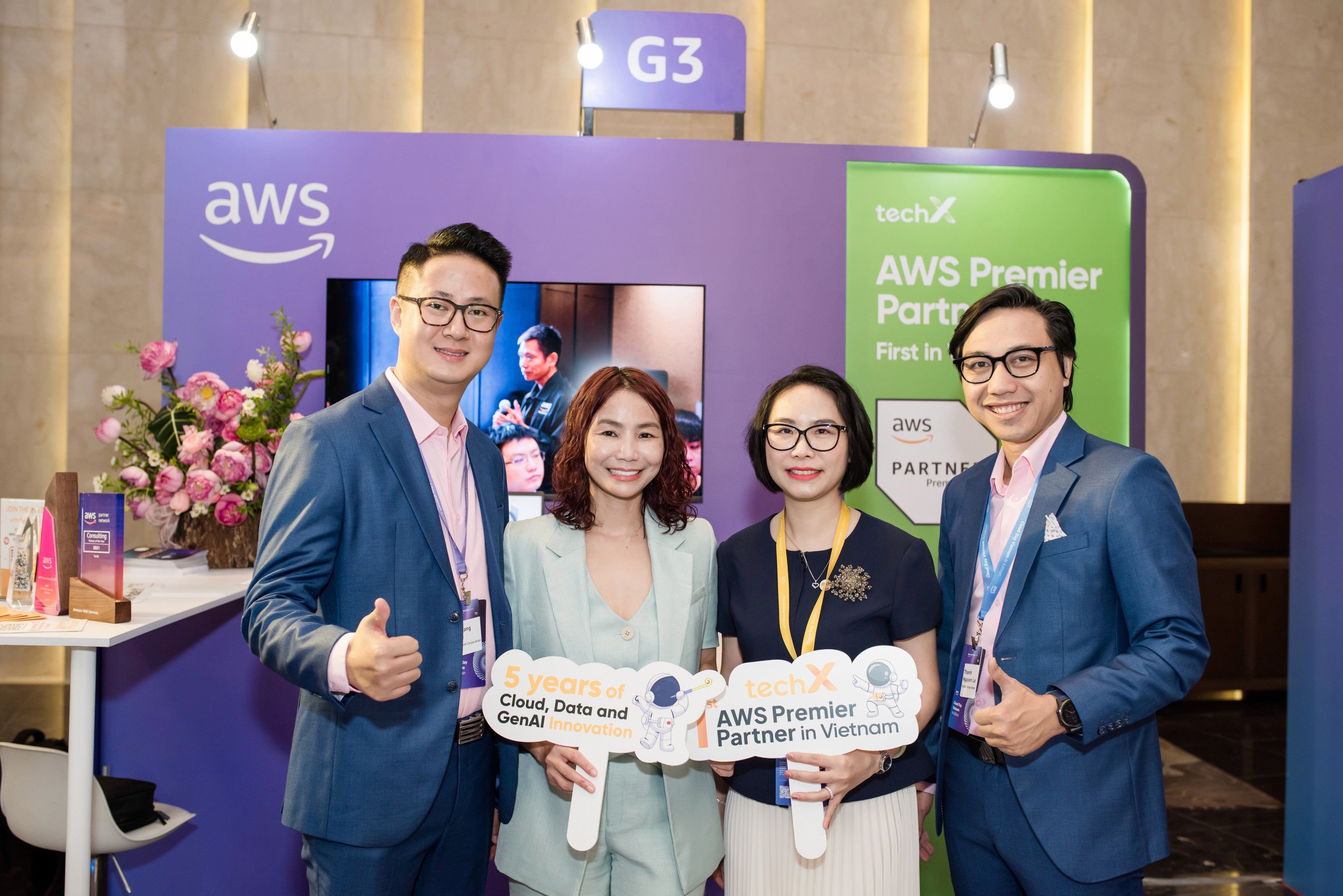 TechX CEO, TechX team and AWS partner at the AWS Cloud Day 2025 