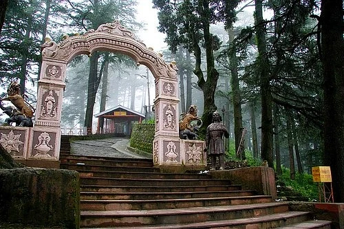 Forest temple entrance arch