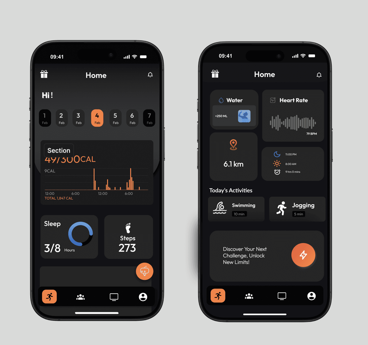 White logo on purple background