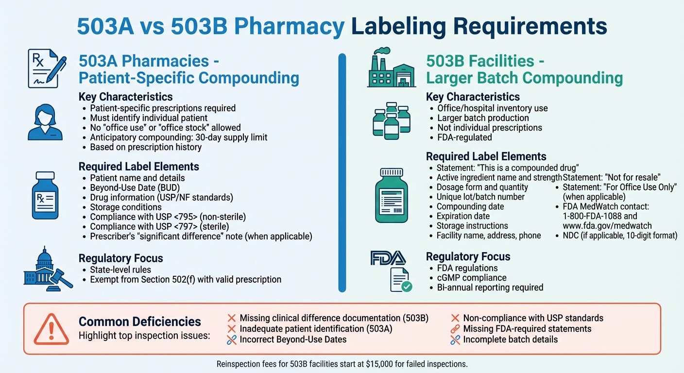 503A vs 503B Pharmacy Labeling Requirements Comparison