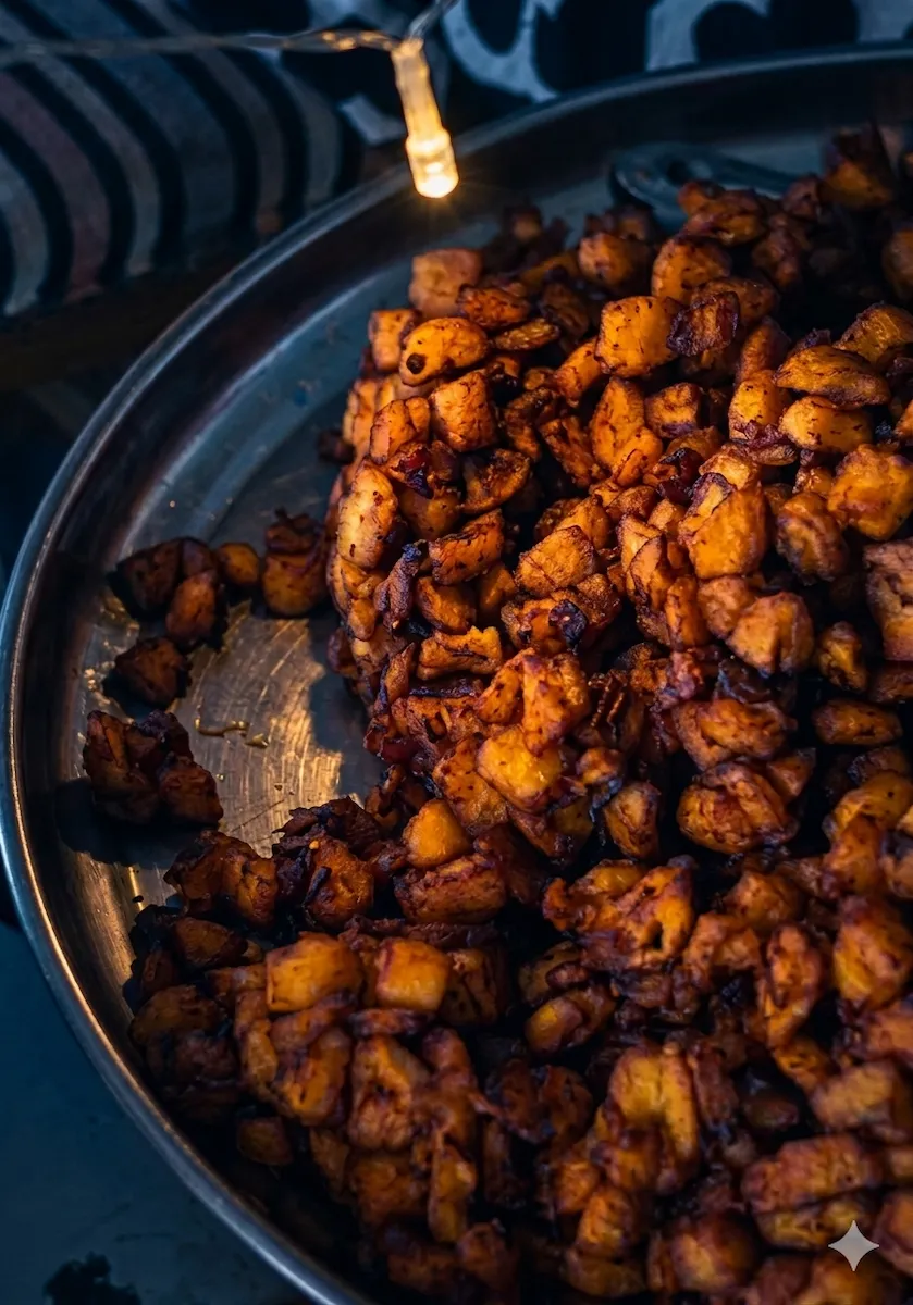 A tray of fried plantain