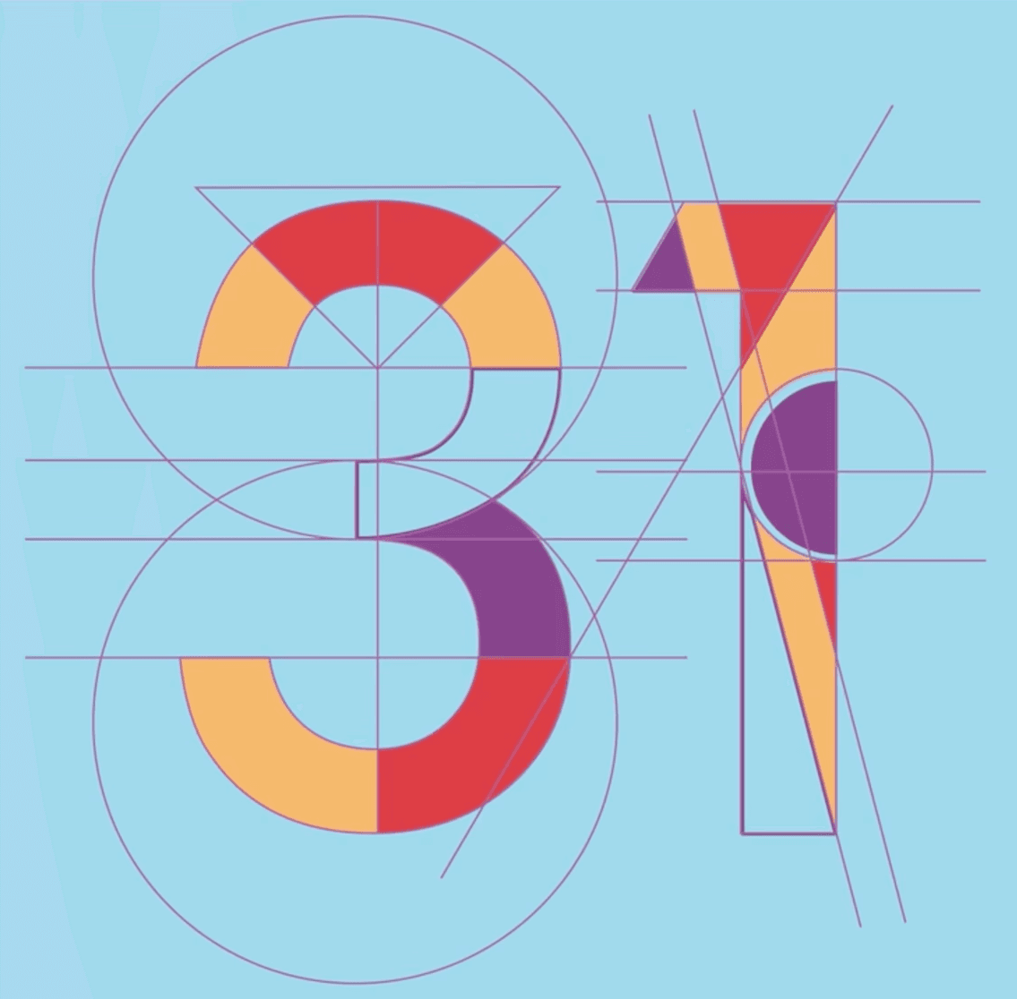 Behind the scene of numbers design, as a grid, for FDJ Eurodreams official draw animation.