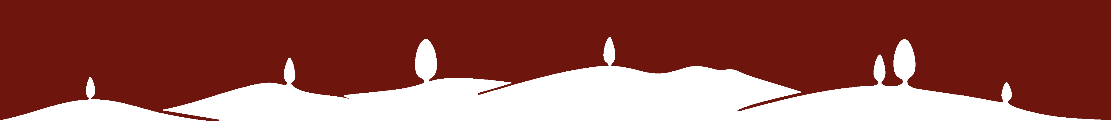 Minimalist illustration of a red vineyard landscape with hills and small trees, designed in a clean, modern style