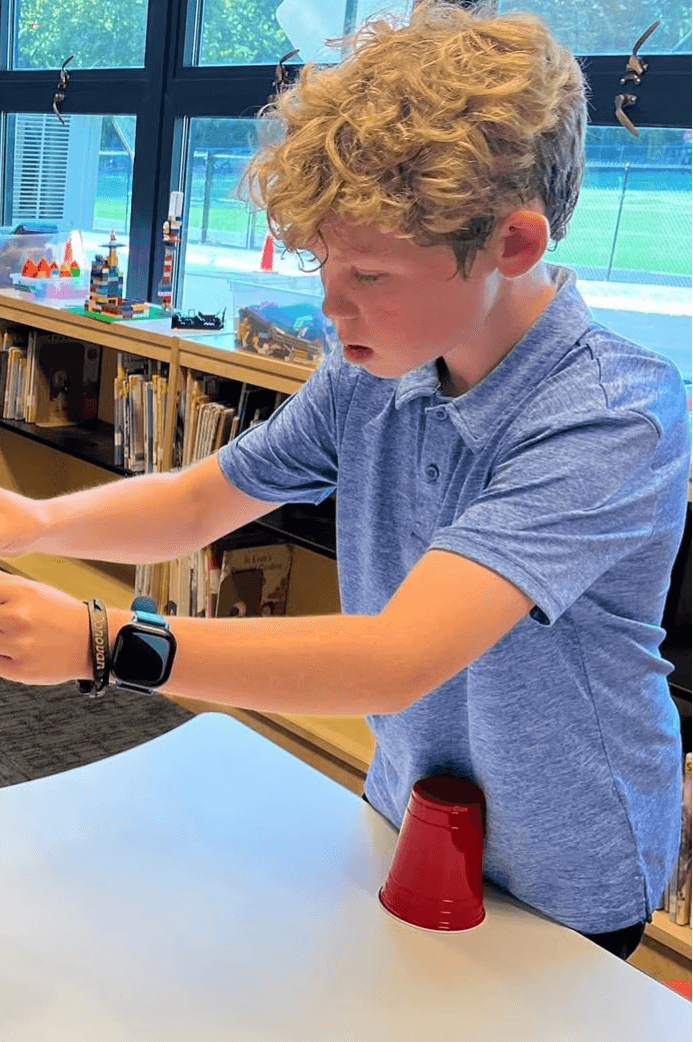 A student working on a project