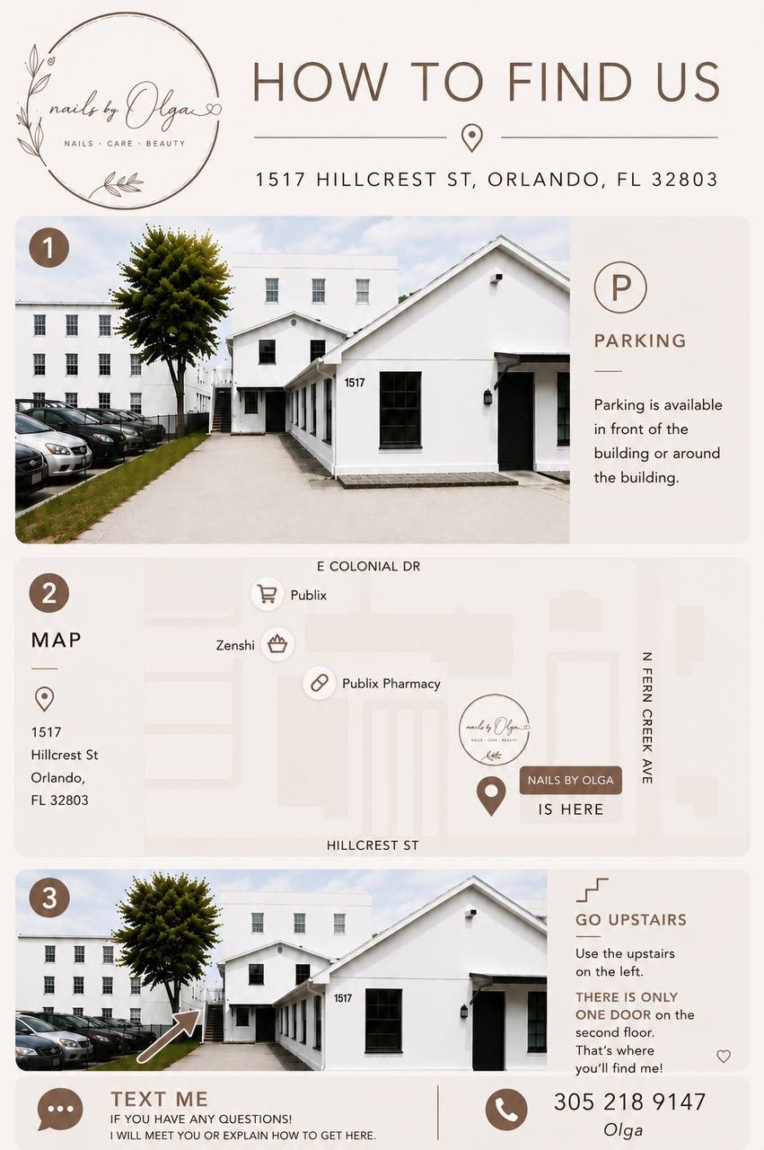 How to find Olga Nails at 1517 Hillcrest Street