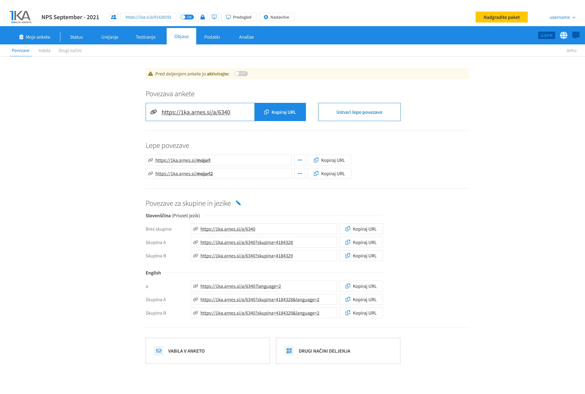 1ka - share survey, advanced view