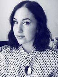 woman with doted shirt