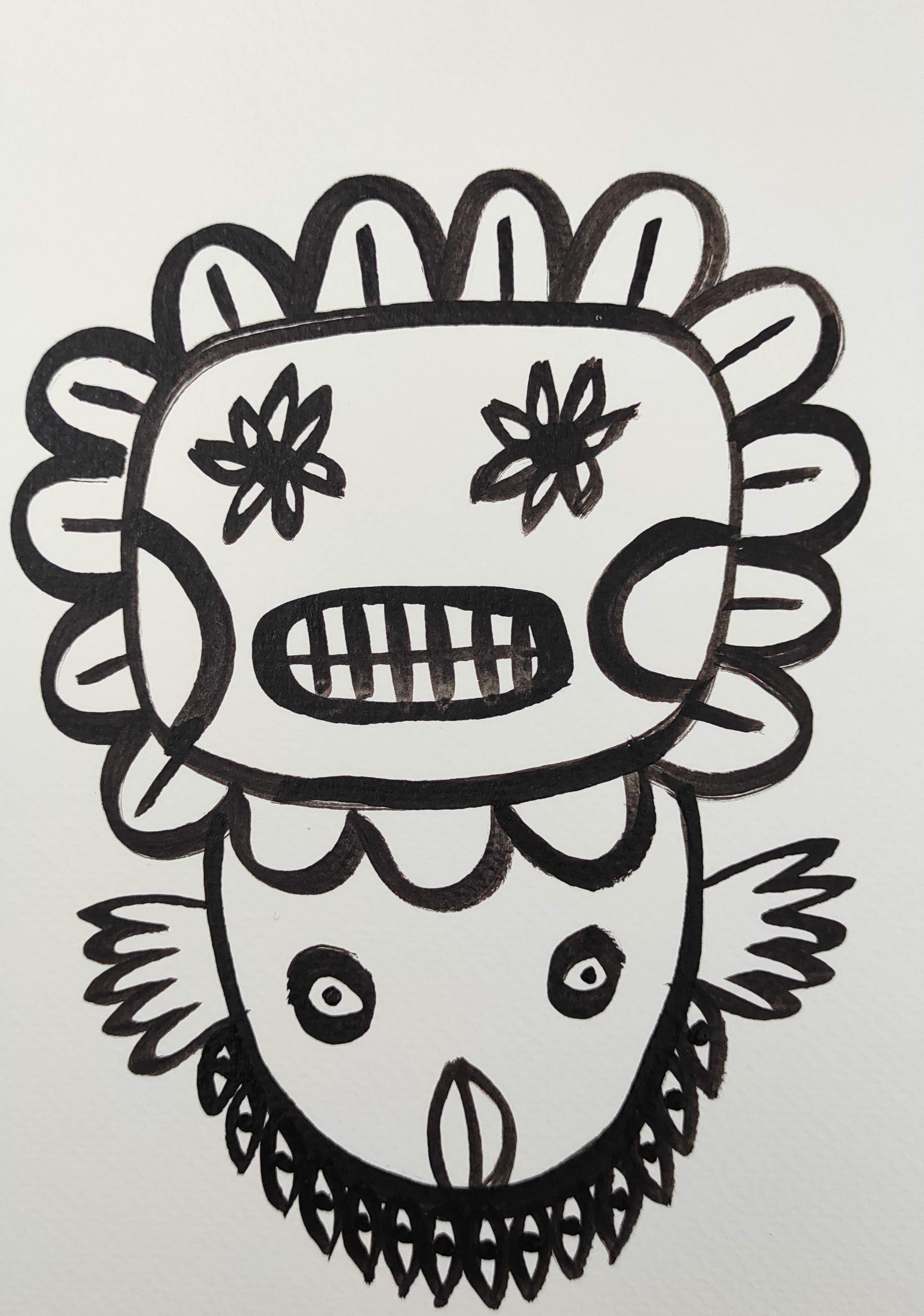 herd of sheep on road painting