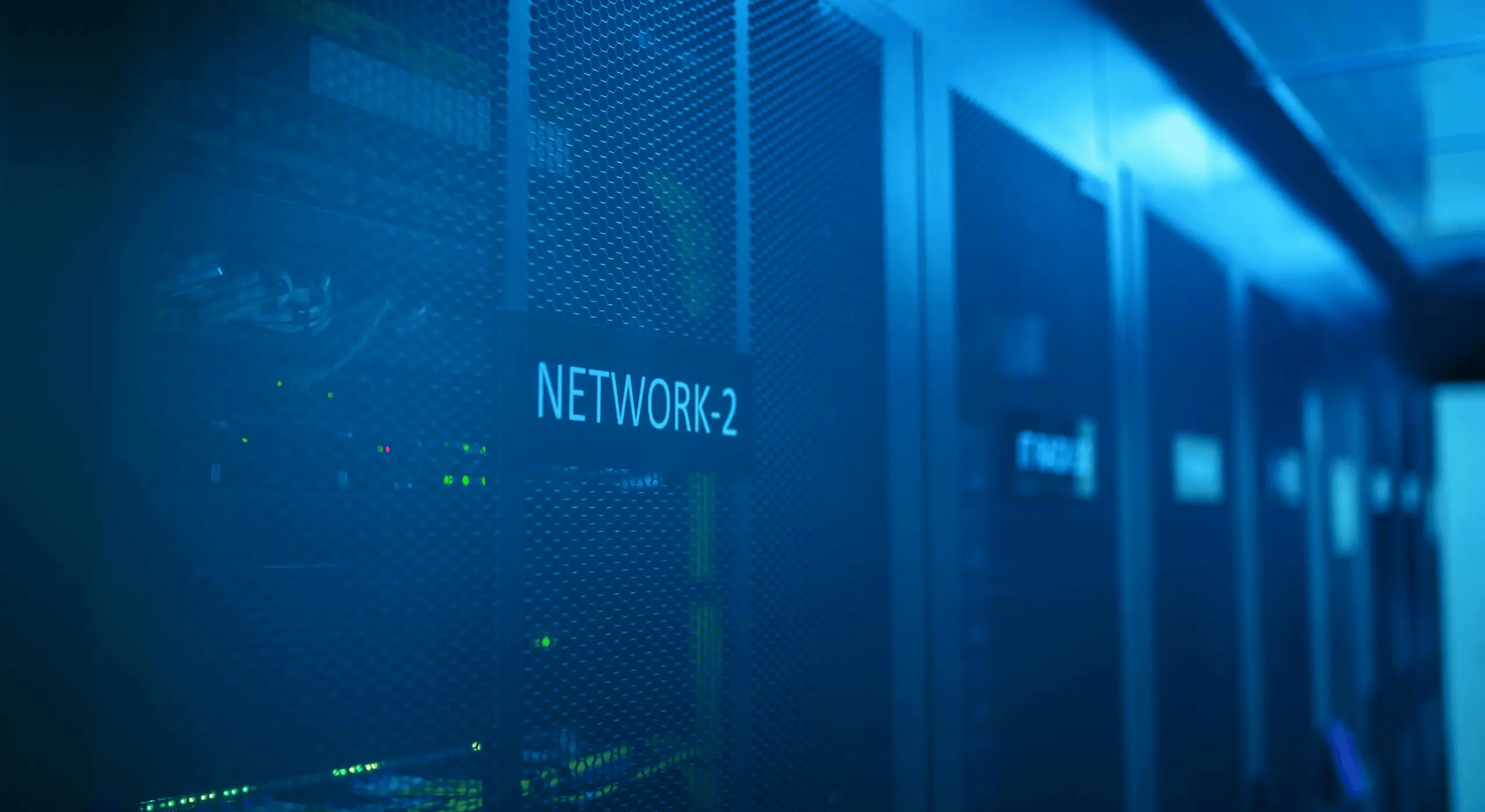 Server room featuring network equipment.