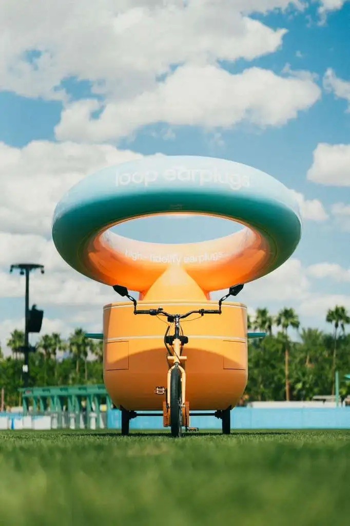 Loop earplug bike at Coachella 2026