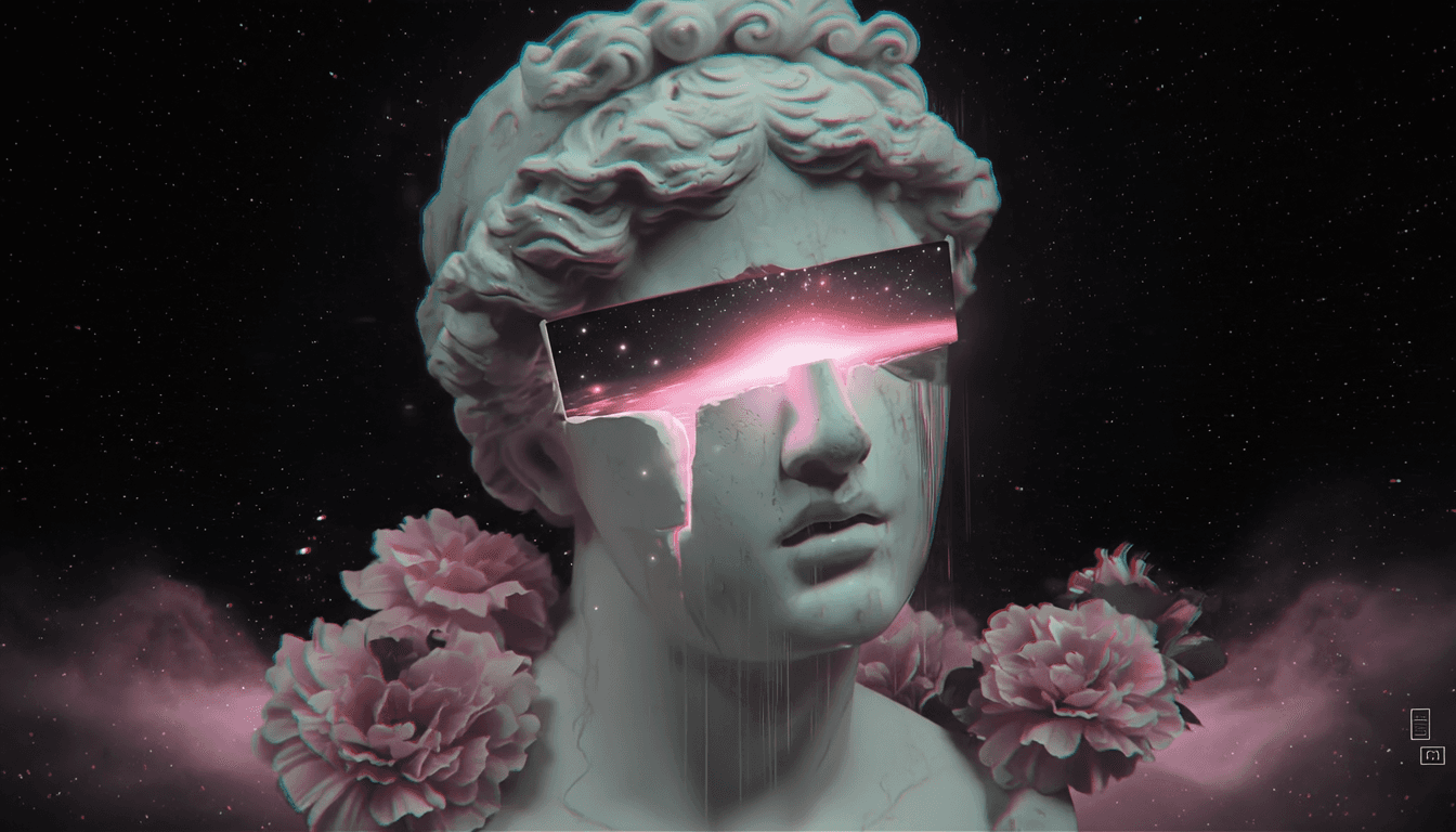 Person with light blue shirt looks to his right side