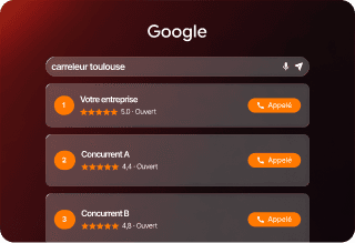 Maquette fiche Google Business Profile optimisée artisan BTP