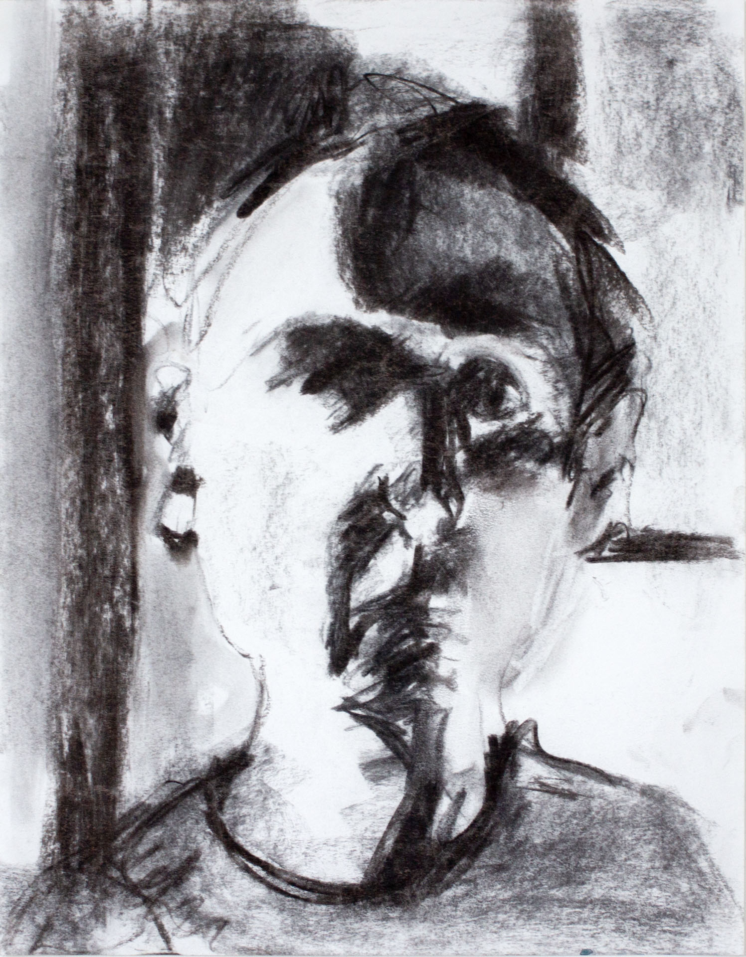 Untitled 1, 2021, charcoal on paper, 17x12