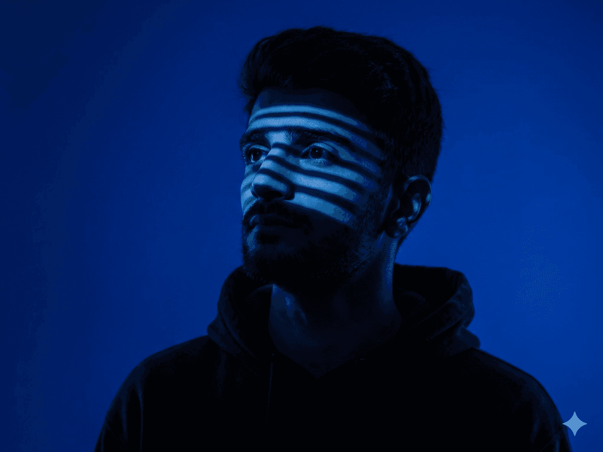 Portrait of portfolio creator – back view