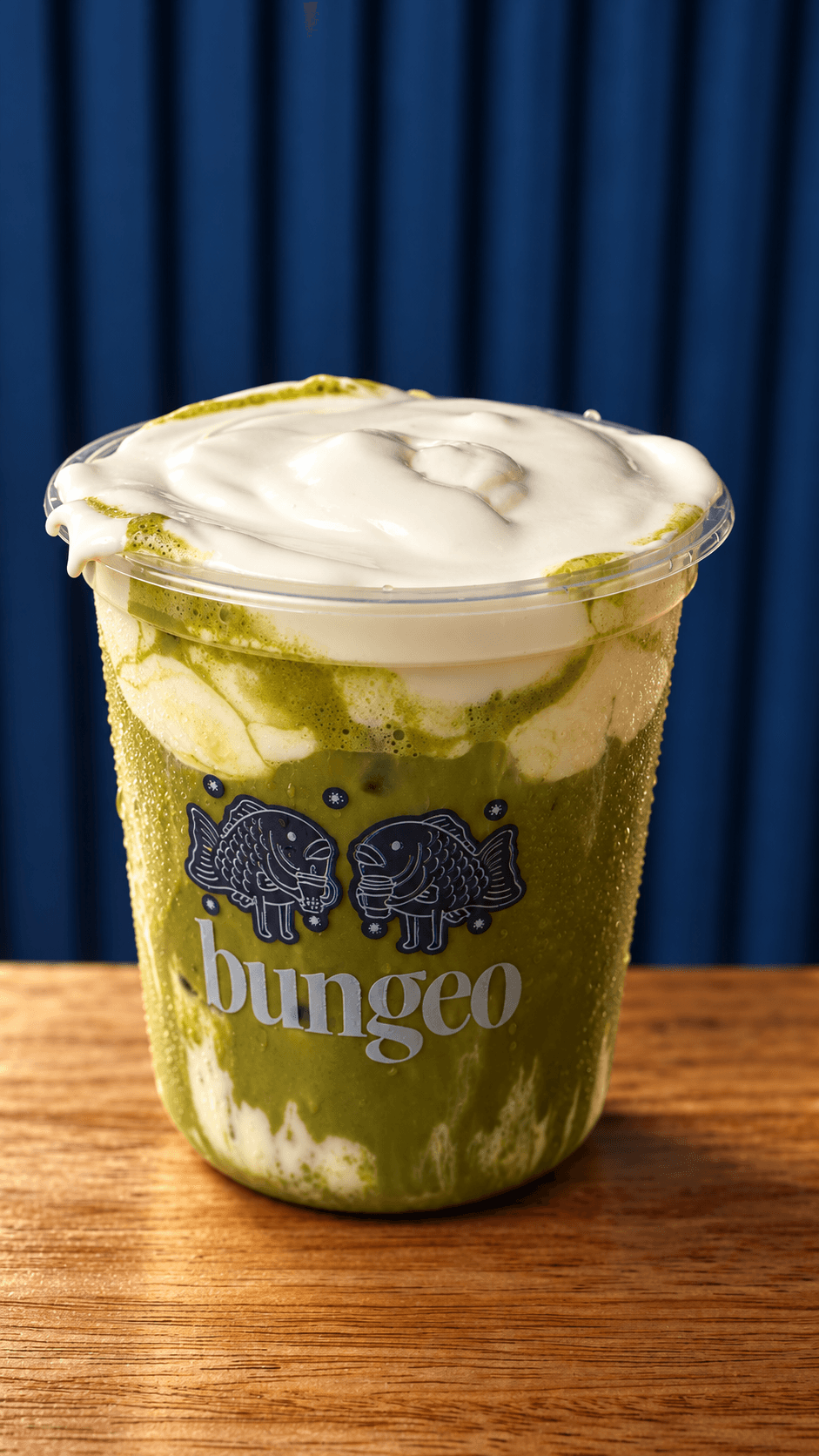 Matcha latte with Cheezo at Bungeo