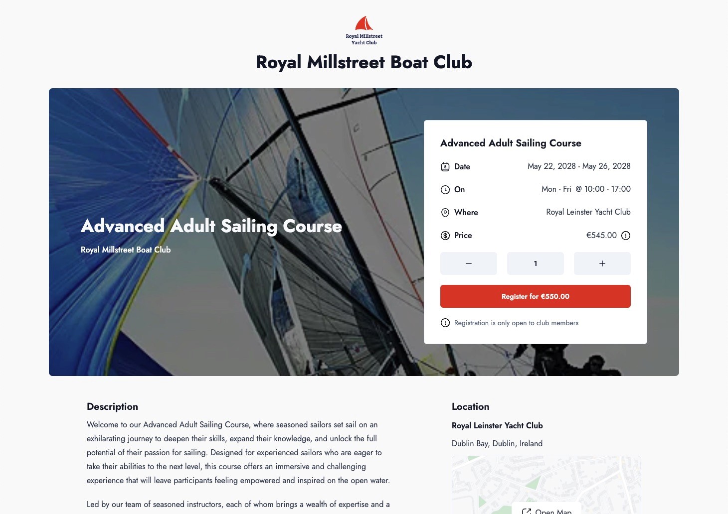 Inscription fluide des participants