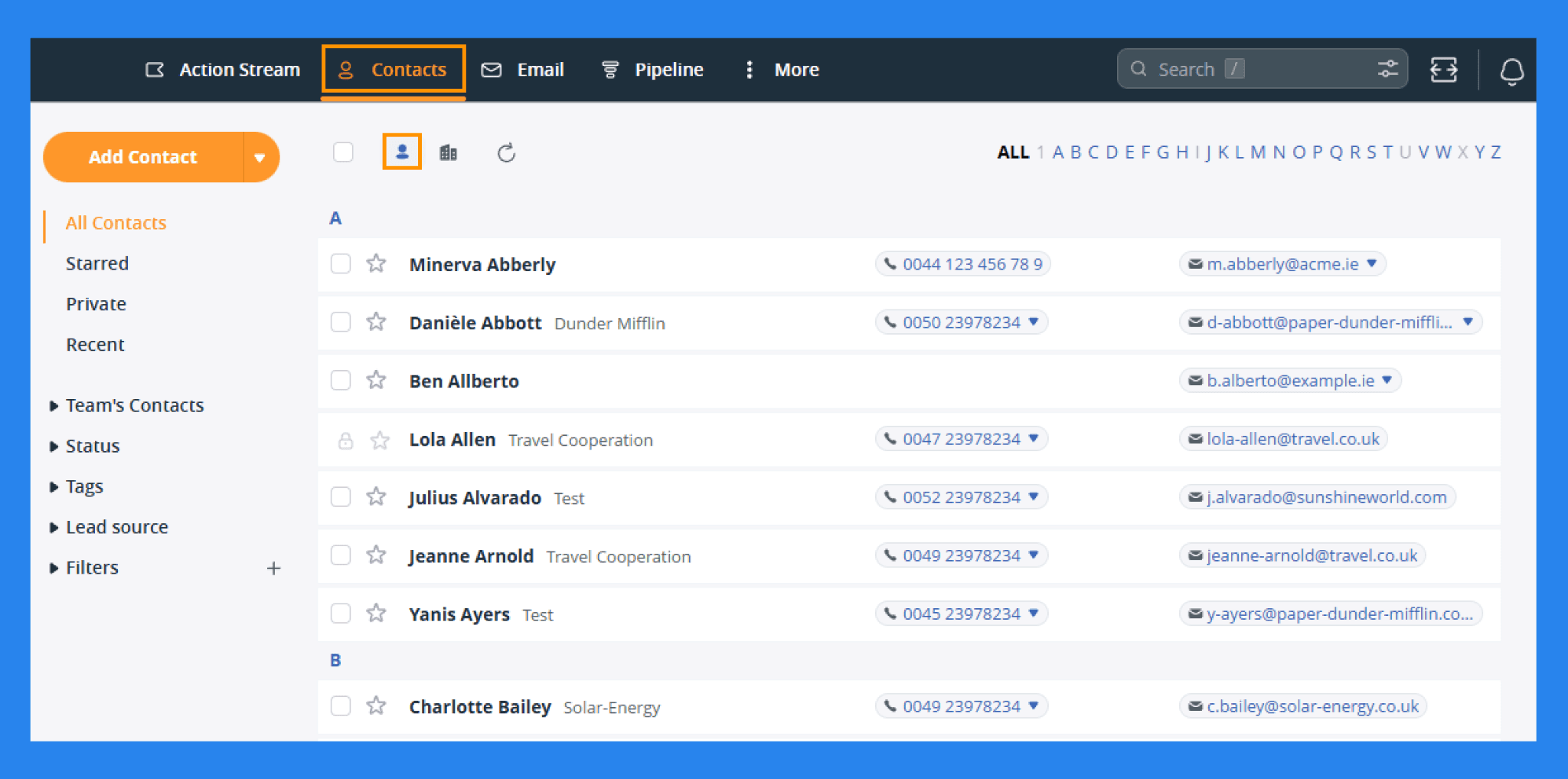 Key Features of OnePageCRM: Contact Managment
