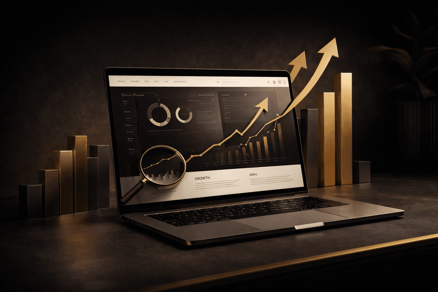 Close-up of lush, dark green leaves, some glossy and wet, against a muted background.