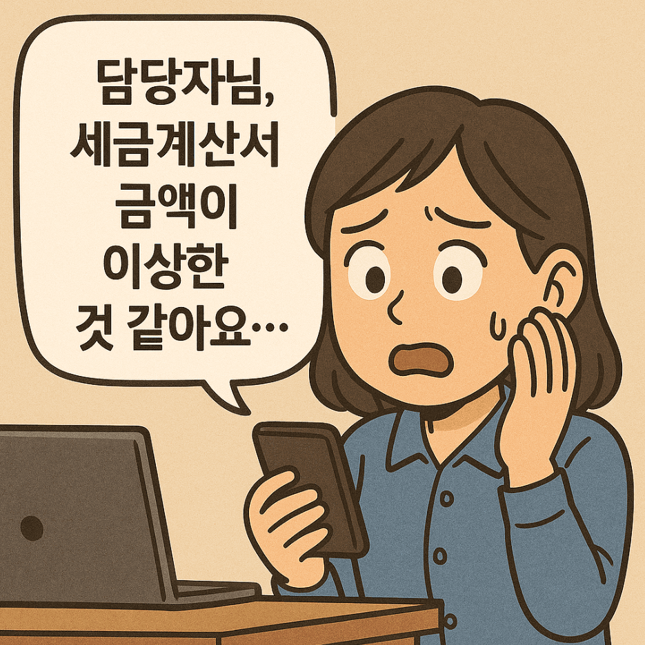 세금계산서 발행 실수를 한 직원