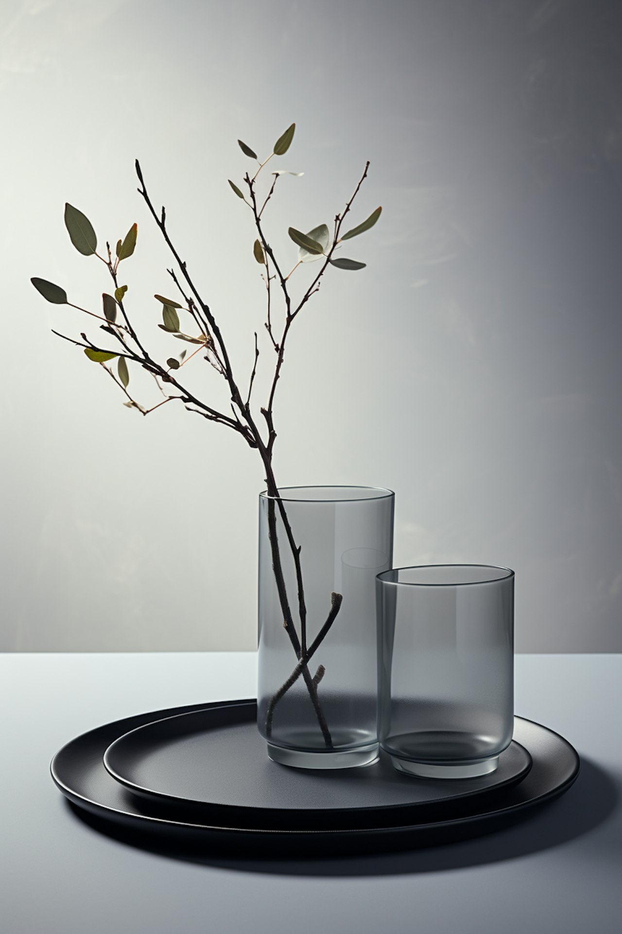 Contemporary composition of minimalist vases and blossoming branches, reflecting calm design and sophistication in Orbitx Supply’s Framer Template.