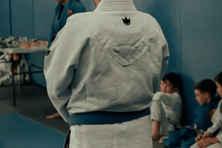 Back of a Jiu Jitsu student wearing a gi with the Gracie Sydney patch