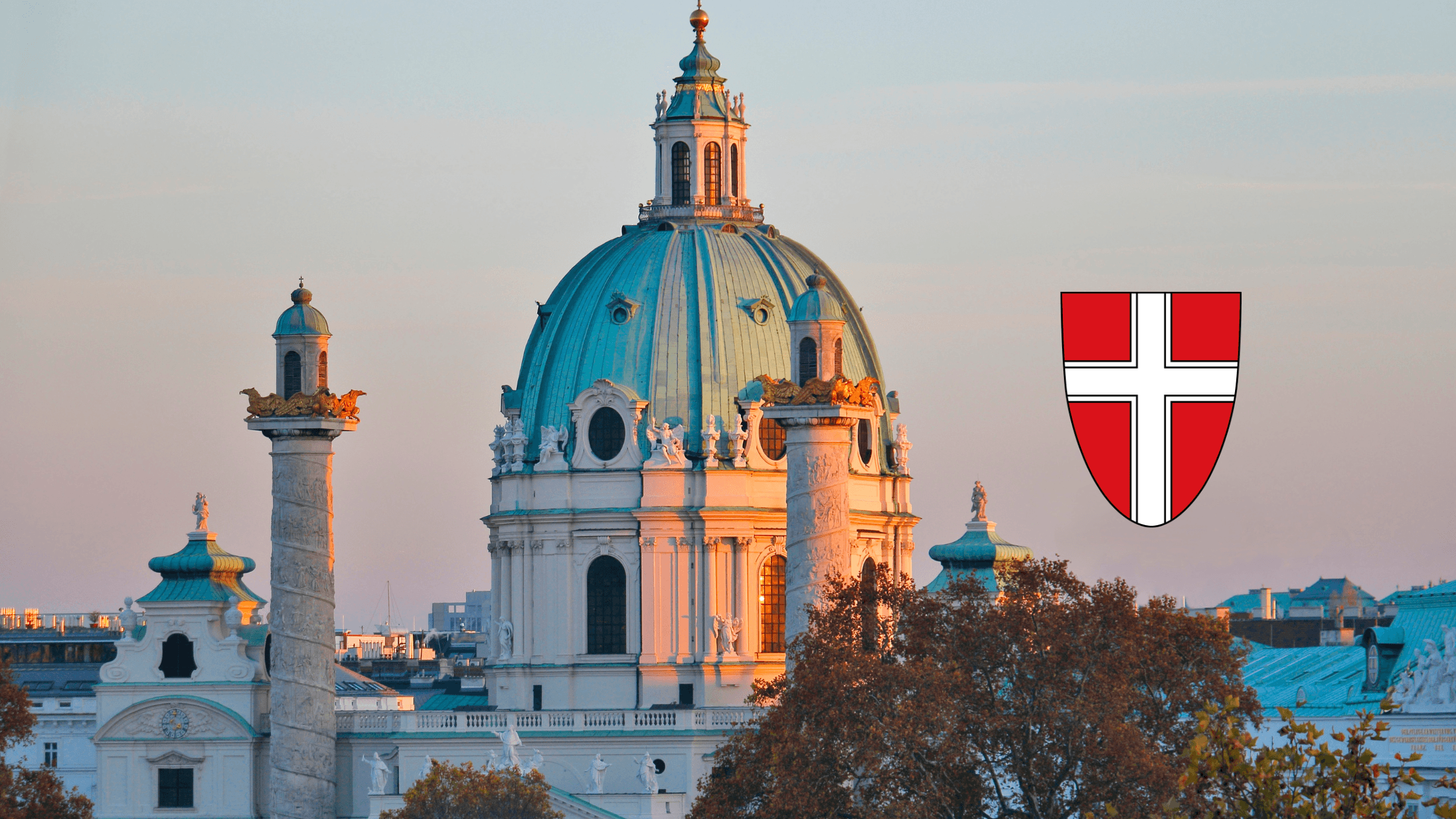 Karlskirche und Wiener Landeswappen