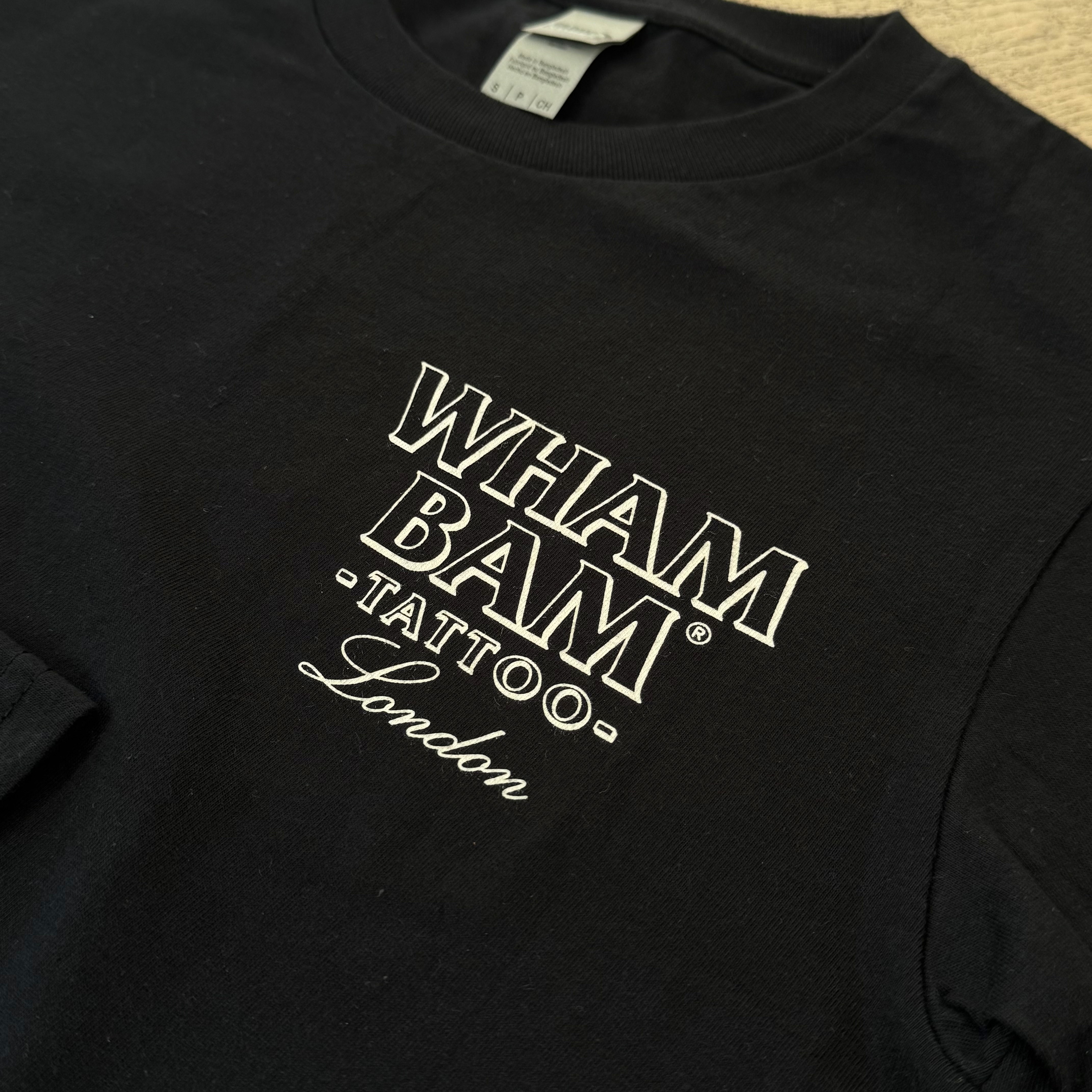 WHAMBAM STELLA TEE — BLACK tattoo shop merch by Whambam Tattoo in Hackney, London — product image 1