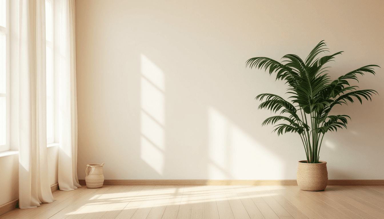 plant in an empty room