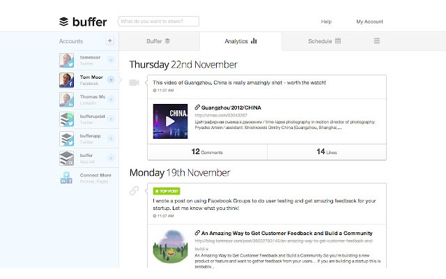 Set up your tweets: Buffer