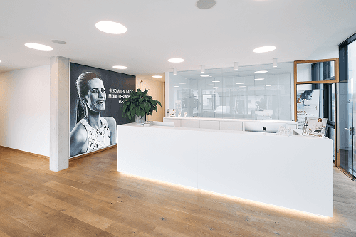 Empfangsbereich im Körperwerk Fitnessstudio in Friedrichshafen