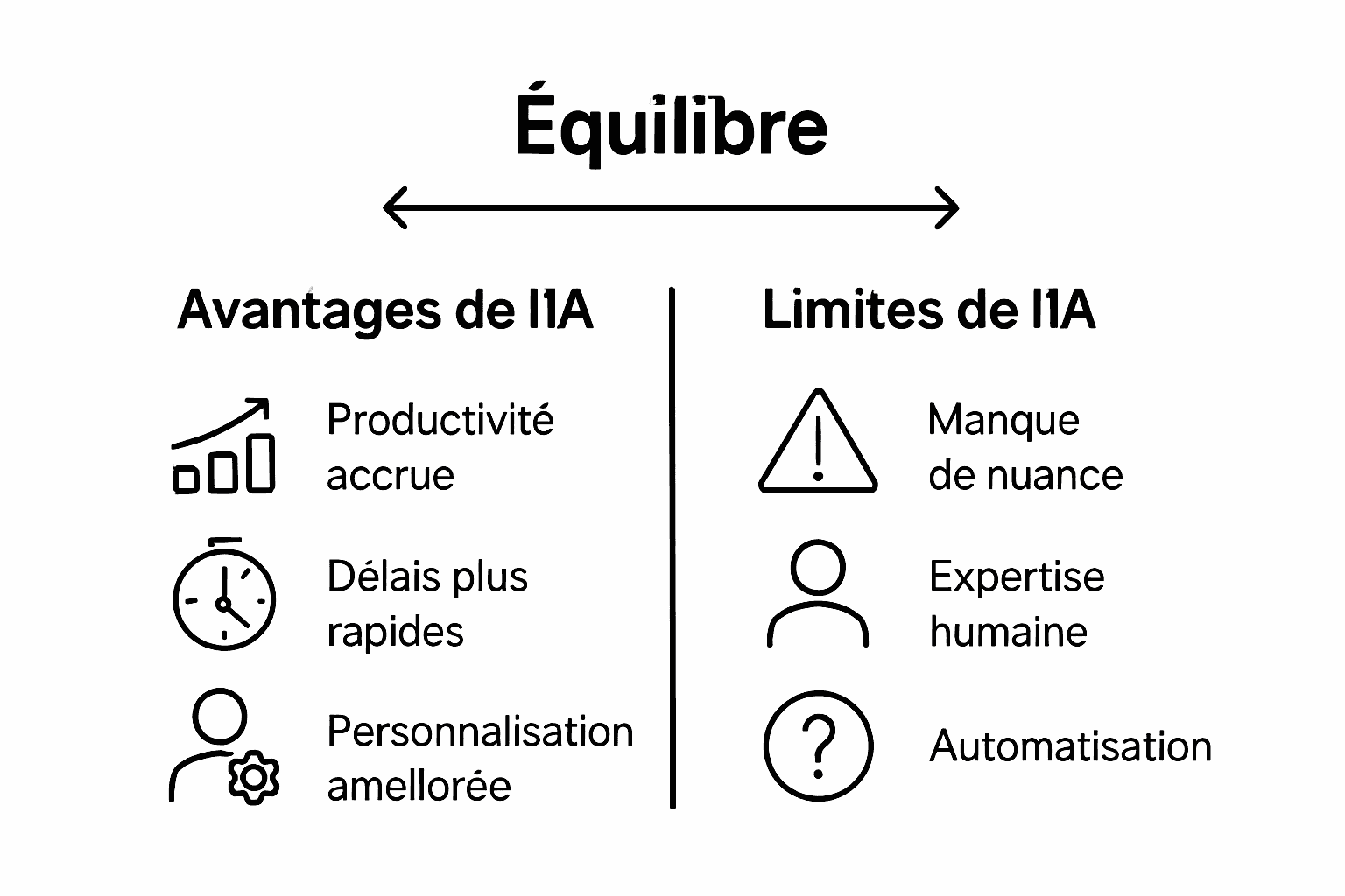 Infographie : les atouts et les limites des contenus numériques générés par l’IA