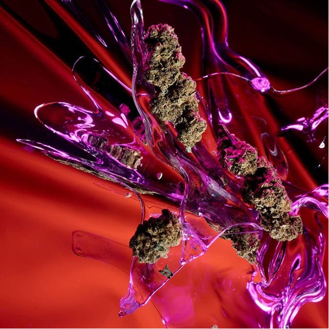 CBD hemp ingredient with liquid texture in vibrant lighting representing active compounds in skincare products