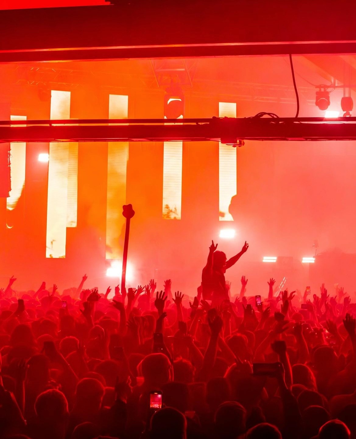 silhouette photo of people watching concert