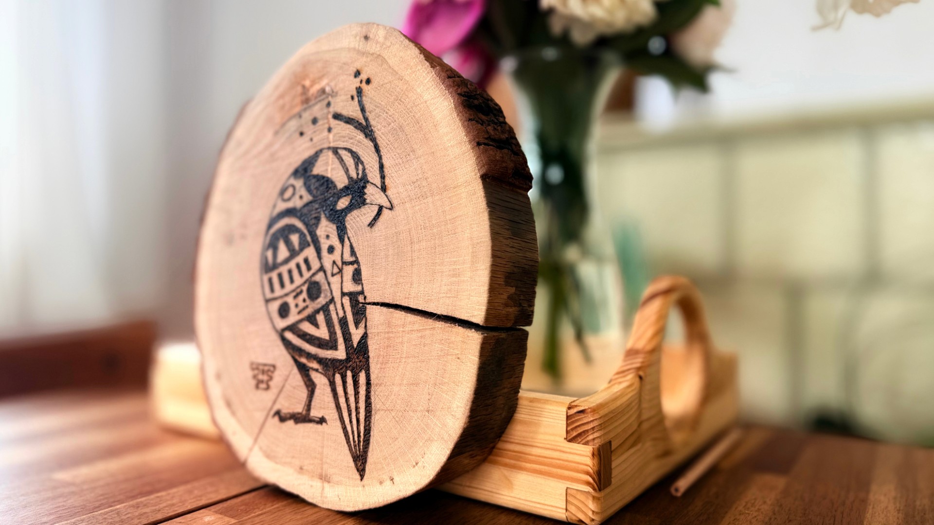 Pyrography Raven
