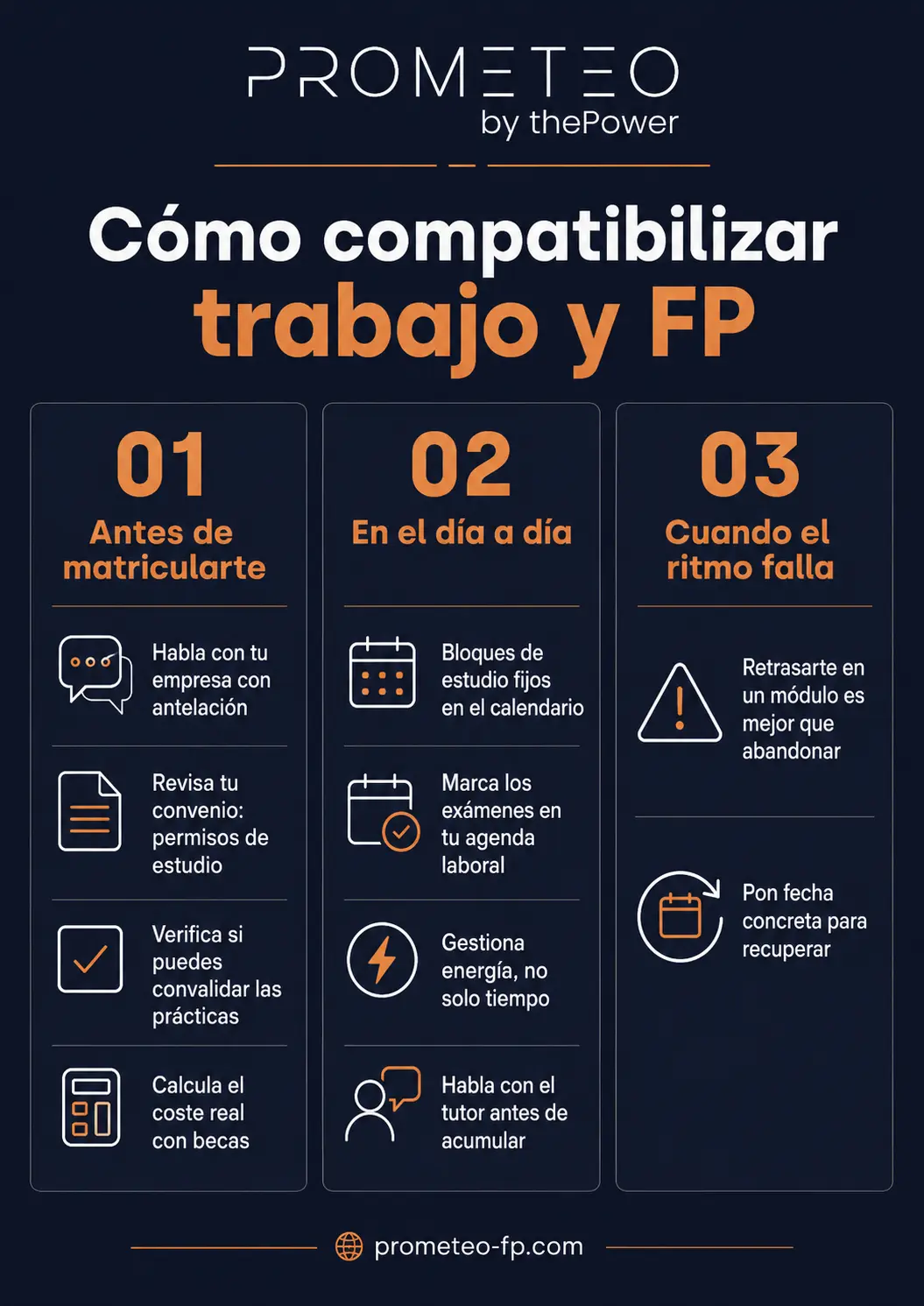 Cómo compatibilizar trabajo y FP