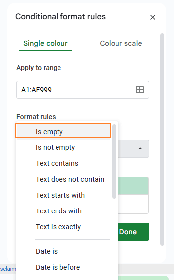 Set the Formatting Rule