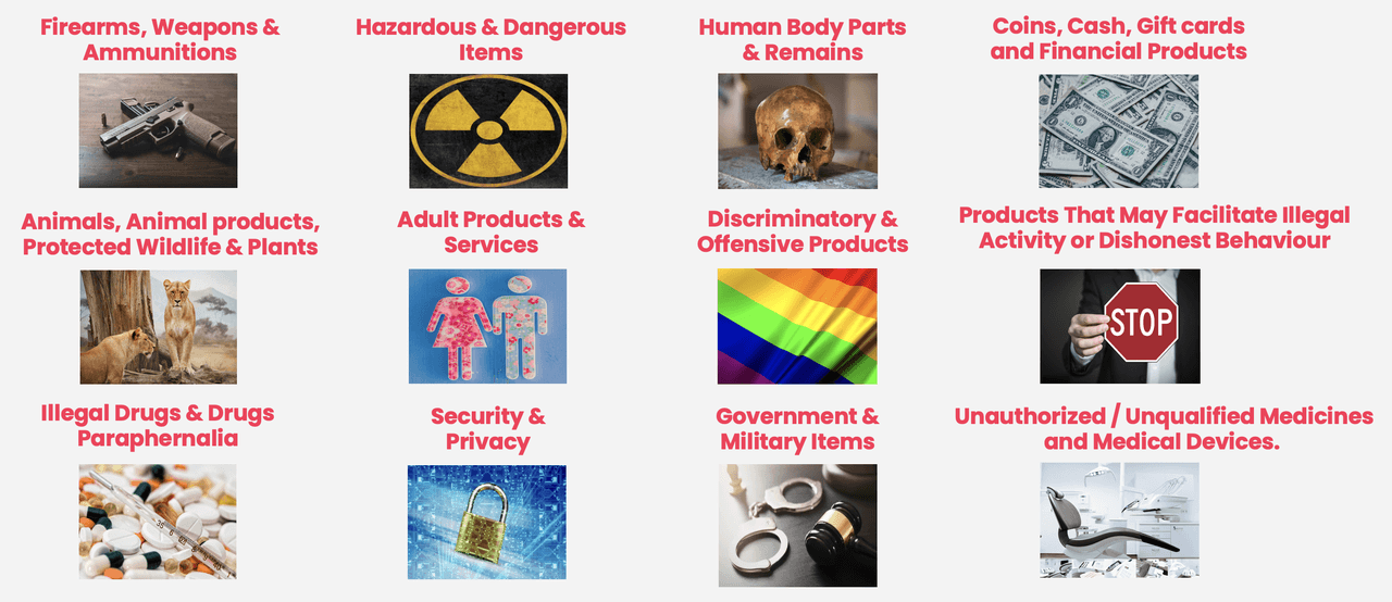 prohibited products on TikTok