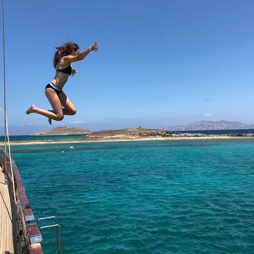 Mykonos: Yacht Cruise to Rhenia + Delos Guided Tour in Greek Islands