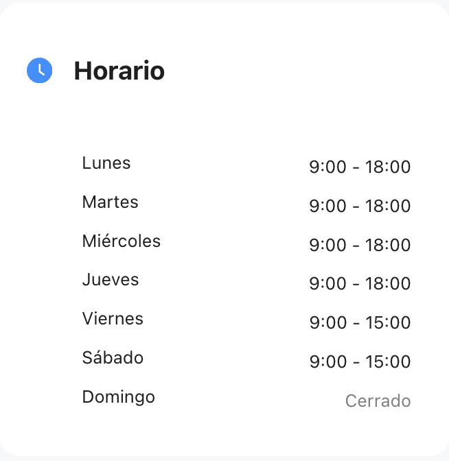 Horarios