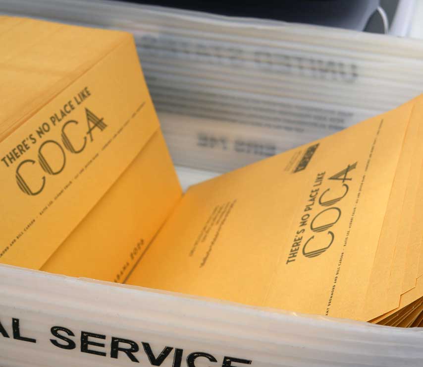 Container of envelopes Allmail USA printed.