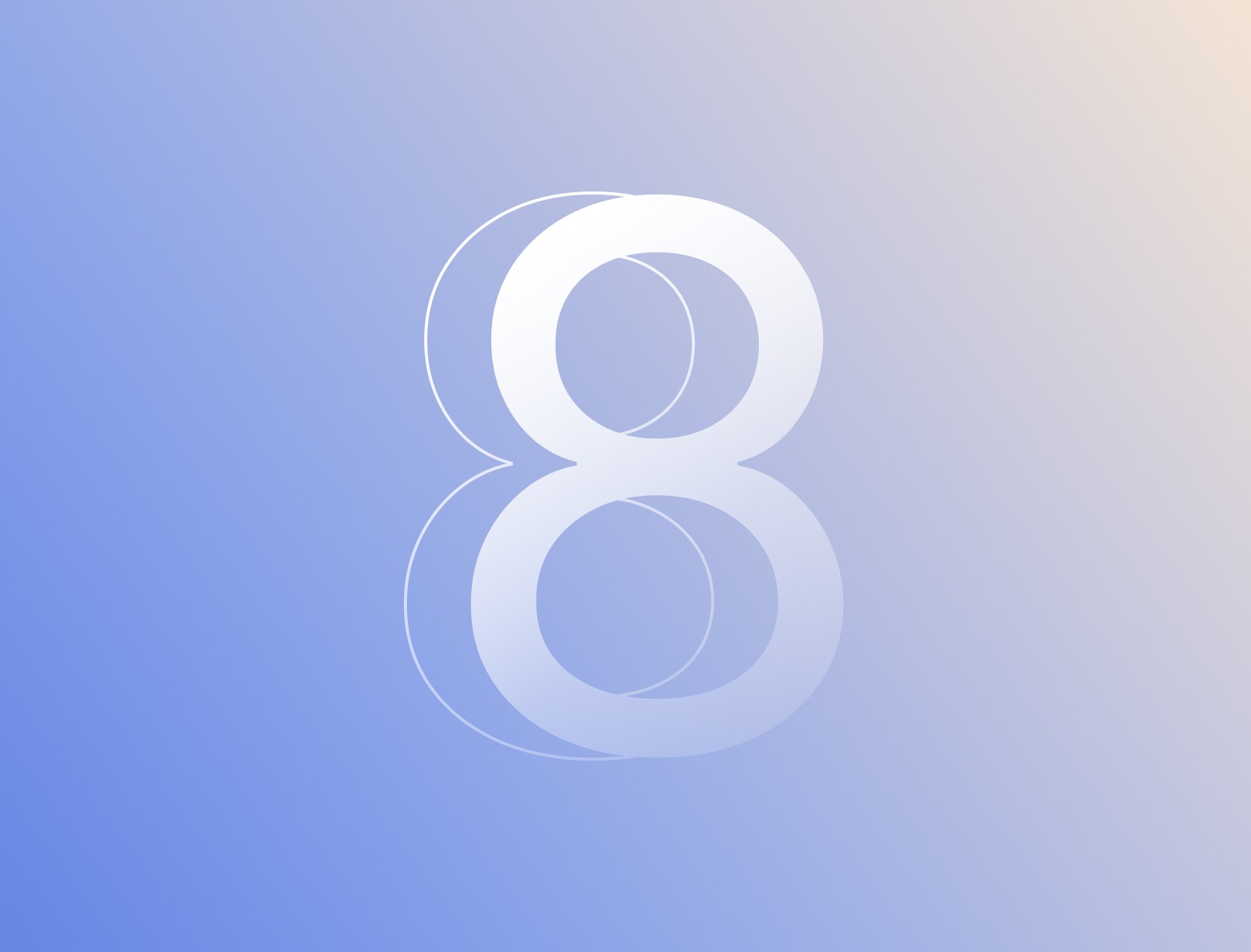 Abstract illustration of the number 8 on blue background