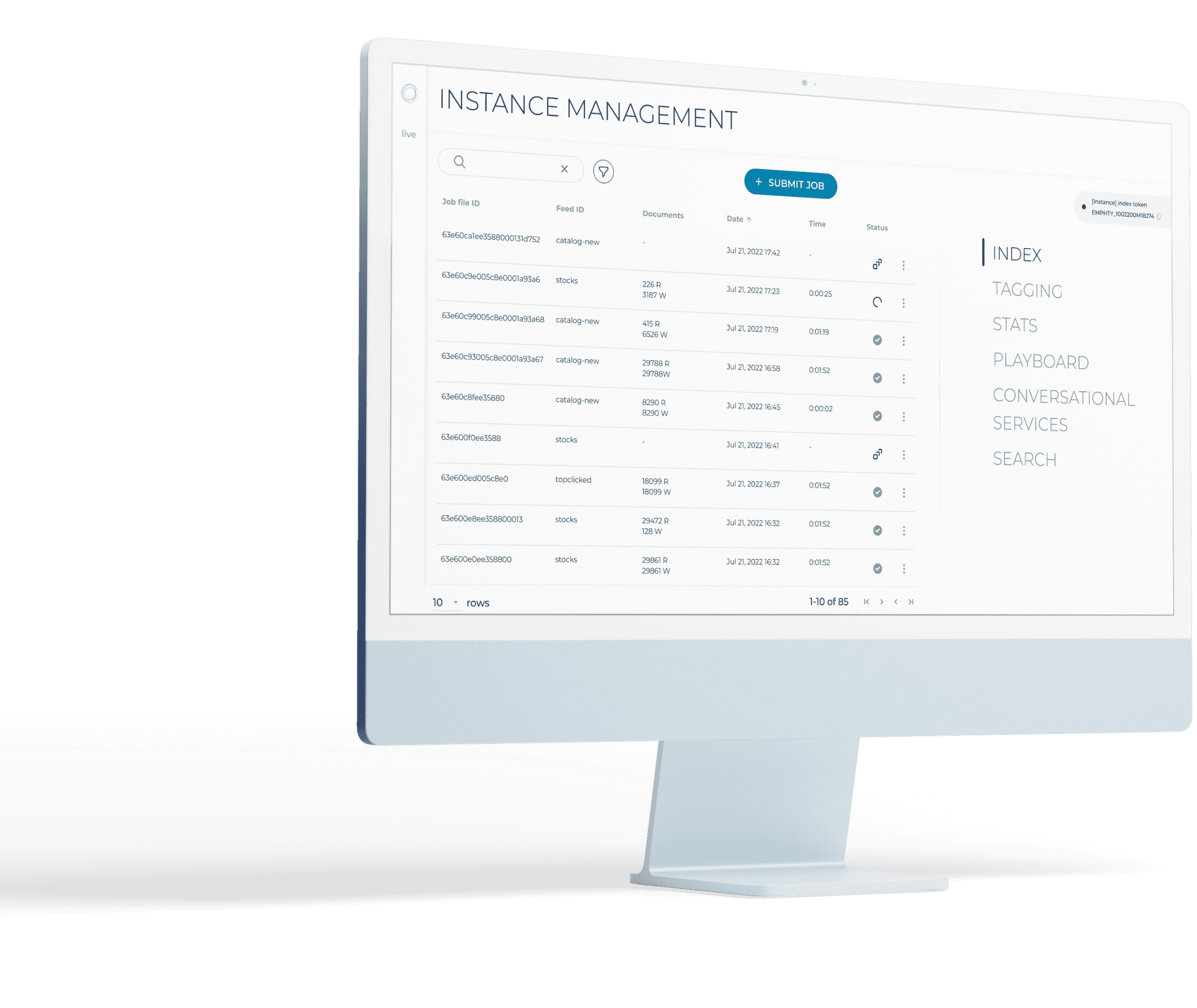 Instance Management tool mockup