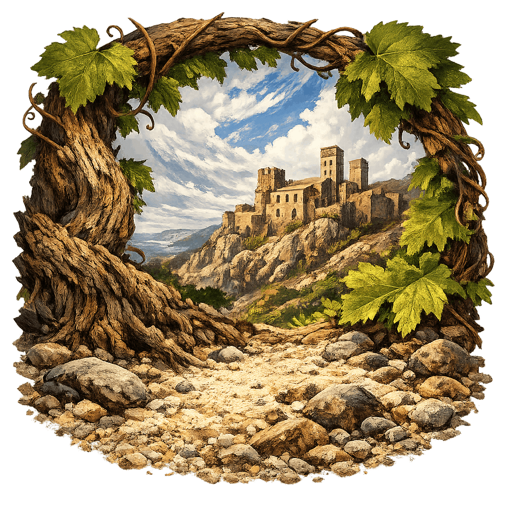 Detailed graphic of the Empordà wine region.