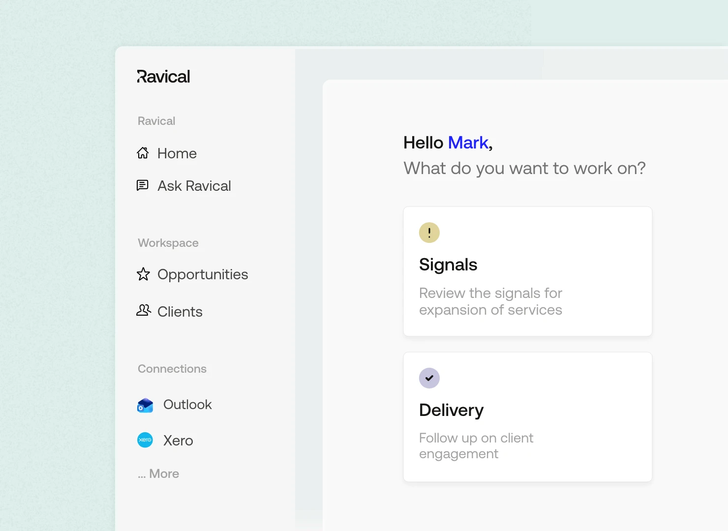Ravical-Workspace - Transform signals into revenue.
