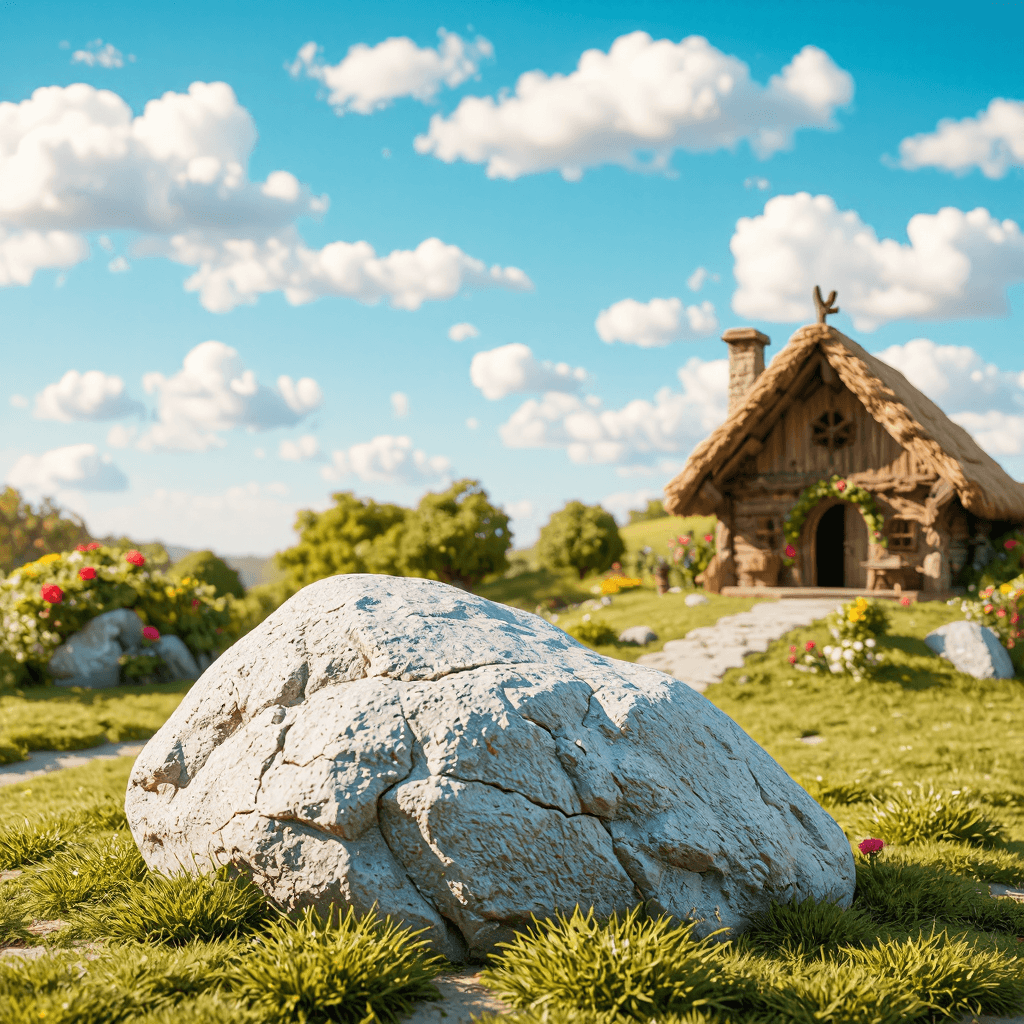 product photography of a rock illustration, used for decoration or landscaping